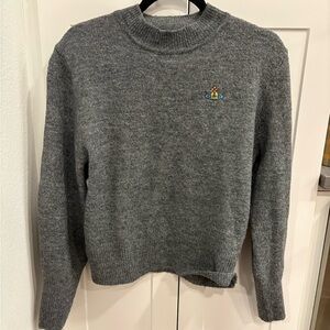 Vivienne Westwood Charcoal Sweater with Iconic Embroidery